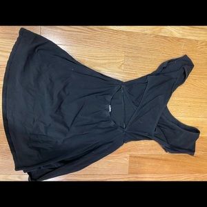 Black t-shirt style dress with cutout back!! On the shorter side size XS